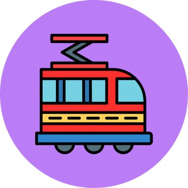 tren. Web simgesi basit illüstrasyon