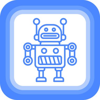 android robot simgesi, ana hatlı vektör çizimi