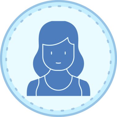 Kadın. Web simgesi basit illüstrasyon