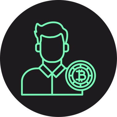 Eşsiz bitcoin vektör çizgisi simgesi