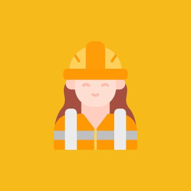 İnşaat işçisi simgesi, düz stil