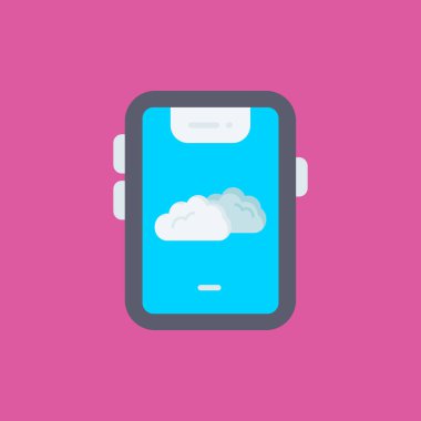 bulut hesaplama akıllı telefon simgesi, düz biçim