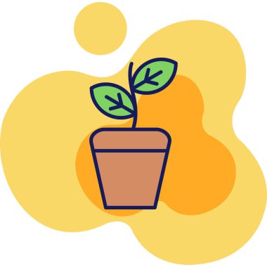 Bitki. Web simgesi basit illüstrasyon