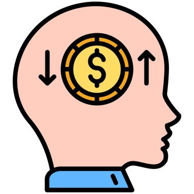 para zihin simgesi, vektör illüstrasyonu