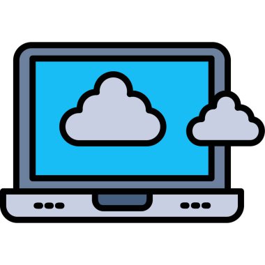 bulut hesaplama vektörü simgesi