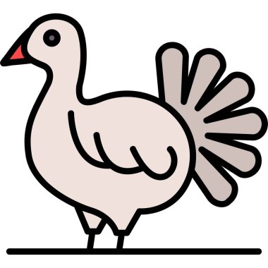 Şükran Günü hindi ikonu doldurulmuş ana hatlarıyla