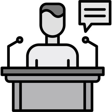 Konferans Çağrı simgesi, vektör illüstrasyonu