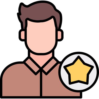 Yıldız simgesi çizimi olan bir iş adamı