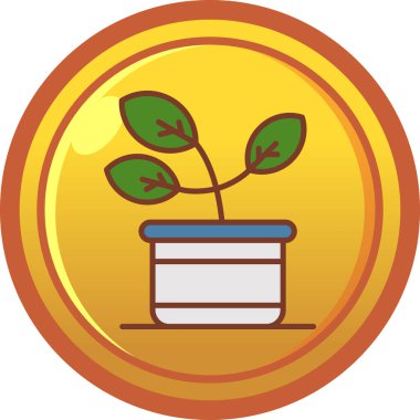 Bitki. Web simgesi basit illüstrasyon