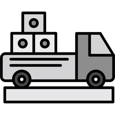 kamyon simgesi, vektör illüstrasyonu