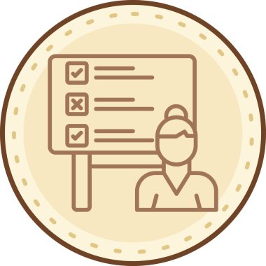 Pano simgesi olan bir kadının vektör çizimi