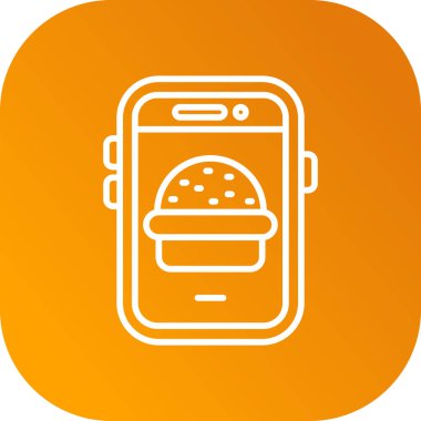 yiyecek mobil uygulama simgesi ana hat biçiminde