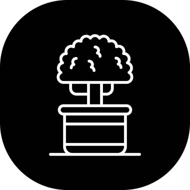 İçinde bitki olan bir bitkinin vektör simgesi