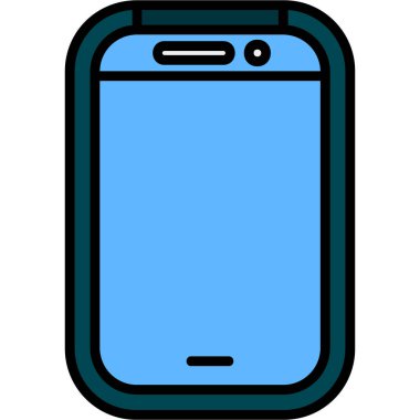 cep telefonu simgesi ve vektör illüstrasyonu beyaz arkaplanda izole edildi