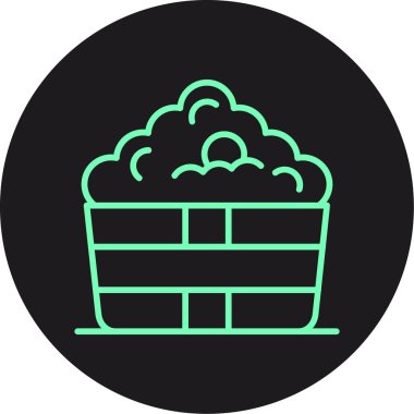 Vektör sepeti ico, vektör illüstrasyonu