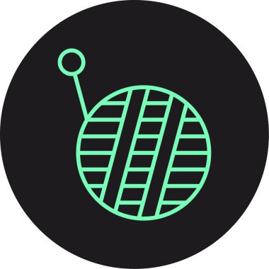 Yün topu simgesi, vektör illüstrasyonu basit tasarım