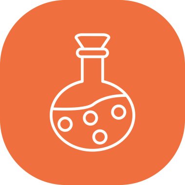 Kimyasal deney laboratuvar matarası simgesi ana hatları biçiminde