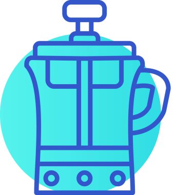 Kahve makinesi simgesi, vektör illüstrasyonu