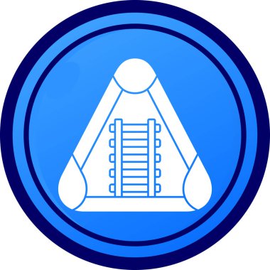 Mavi ve beyaz bir ikonun vektör illüstrasyonu