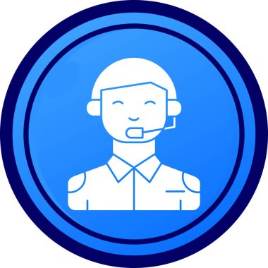 Mavi üniformalı bir adamın vektör çizimi