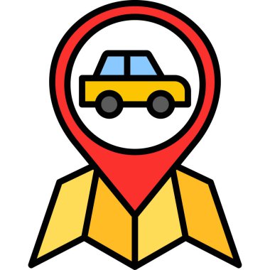 Düz dizaynlı taksi simgesi