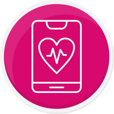 Kardiyogram vektör simgesi olan akıllı telefon kalbi