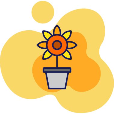 Çiçek. Web simgesi basit illüstrasyon