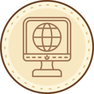 küresel web simgesi basit vektör illüstrasyonu