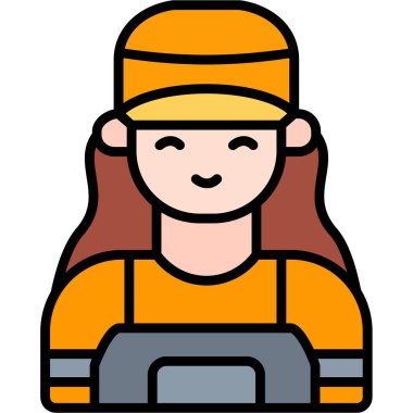 Beyzbol şapkalı kadın, basit vektör çizimi.