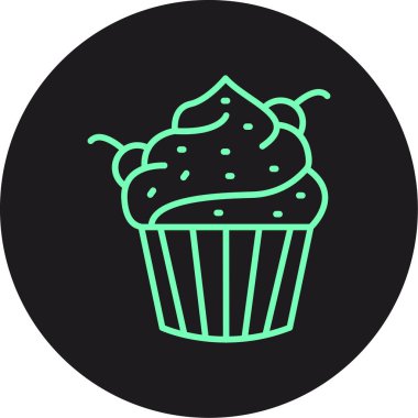 cupcake simgesi, vektör illüstrasyonu basit tasarım