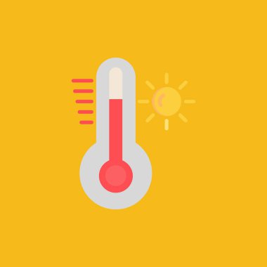 termometre simgesi düz izole vektör işareti ve logosu