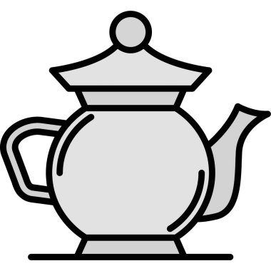 çaydanlık simgesi, vektör illüstrasyonu basit tasarım