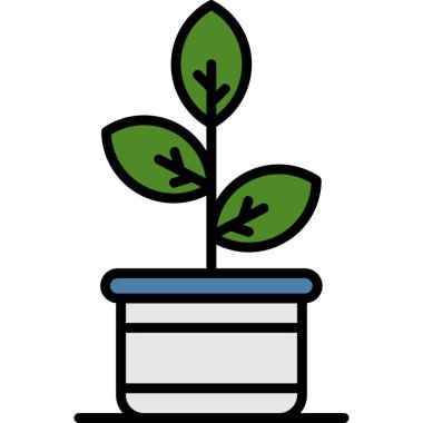 Bitki. Web simgesi basit illüstrasyon