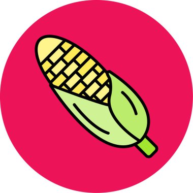 Izgara tavuk ikonu. mısırlı tavuk vektör simgesi rengi düz izole