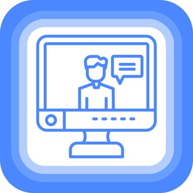 Çevrimiçi eğitim modern simgesi, vektör illüstrasyonu