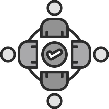 İş yönetimi ikonu. Web için basit çalışma süreci vektör simgesi çizimi