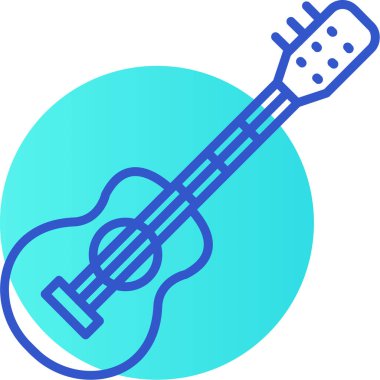 Akustik gitar simgesinin vektör çizimi