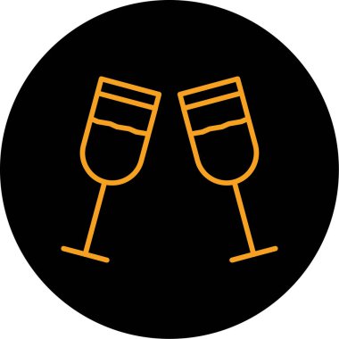 Moda tarzı izole edilmiş arka planda şampanya simgesi