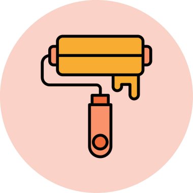 boya silindiri simge vektör çizim