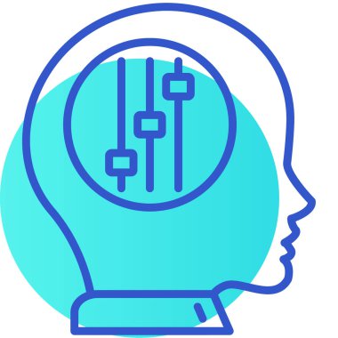 Beyin. Web simgesi basit illüstrasyon