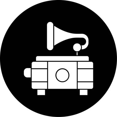 Megafon simgesi. Megafon vektör simgesi web için anahat çizimi