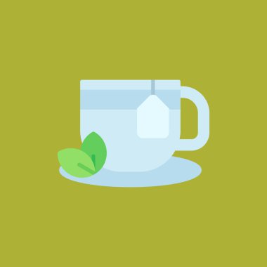 düz tasarım çay fincanı ve kahve ikonu