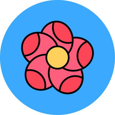 Bir çiçek simgesinin vektör illüstrasyonu