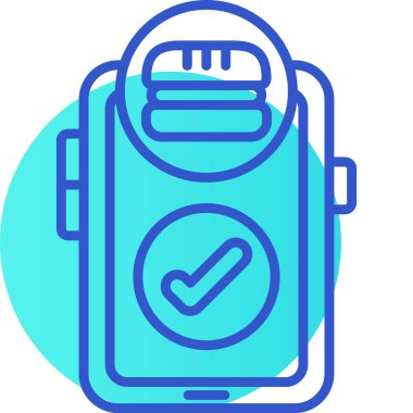 Bir cep telefonu simgesinin vektör illüstrasyonu