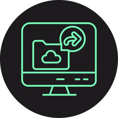 Bulut hesaplama simgesi. Web için basit veri bulut vektör simgesi çizimi