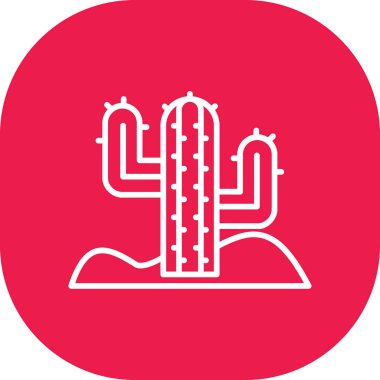 Kaktüs Simgesi, vektör illüstrasyonu