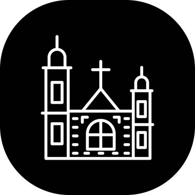 Kilise vektör sembolü düz simge tasarımı