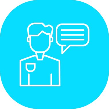 Konuşma balonu olan bir adamın vektör çizimi