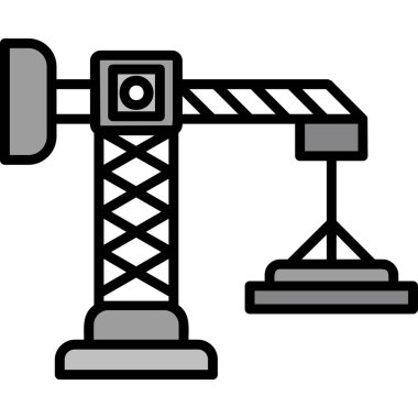 Yapı ve sanayi ikonu vektör illüstrasyonu
