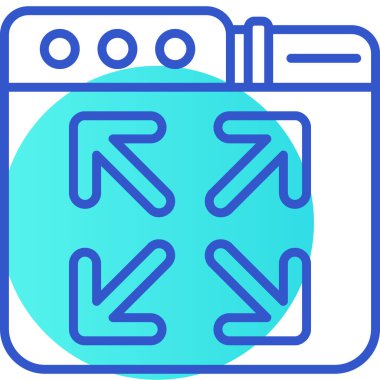 Mavi ve beyaz bir ikonun vektör illüstrasyonu